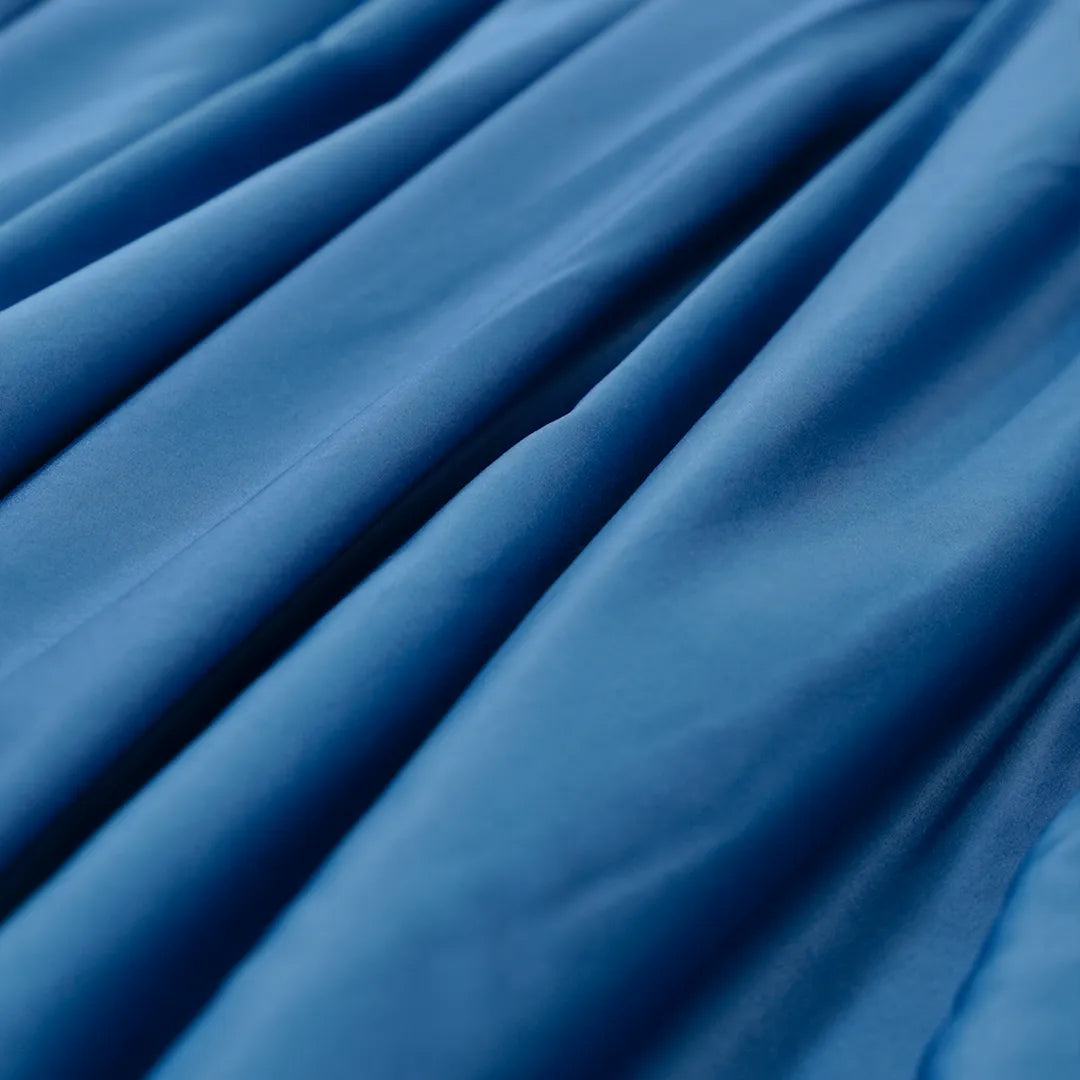 Zarf Italian Staple Weave Bedding Set Of 8 For Single Size Bed - Indigo