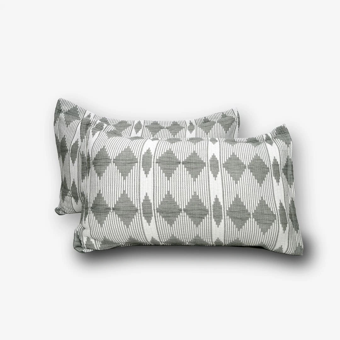 Zarf Plush Cotton AC Comforter For Single Size Bed With 2 Pillow Cases - Lunar Dust