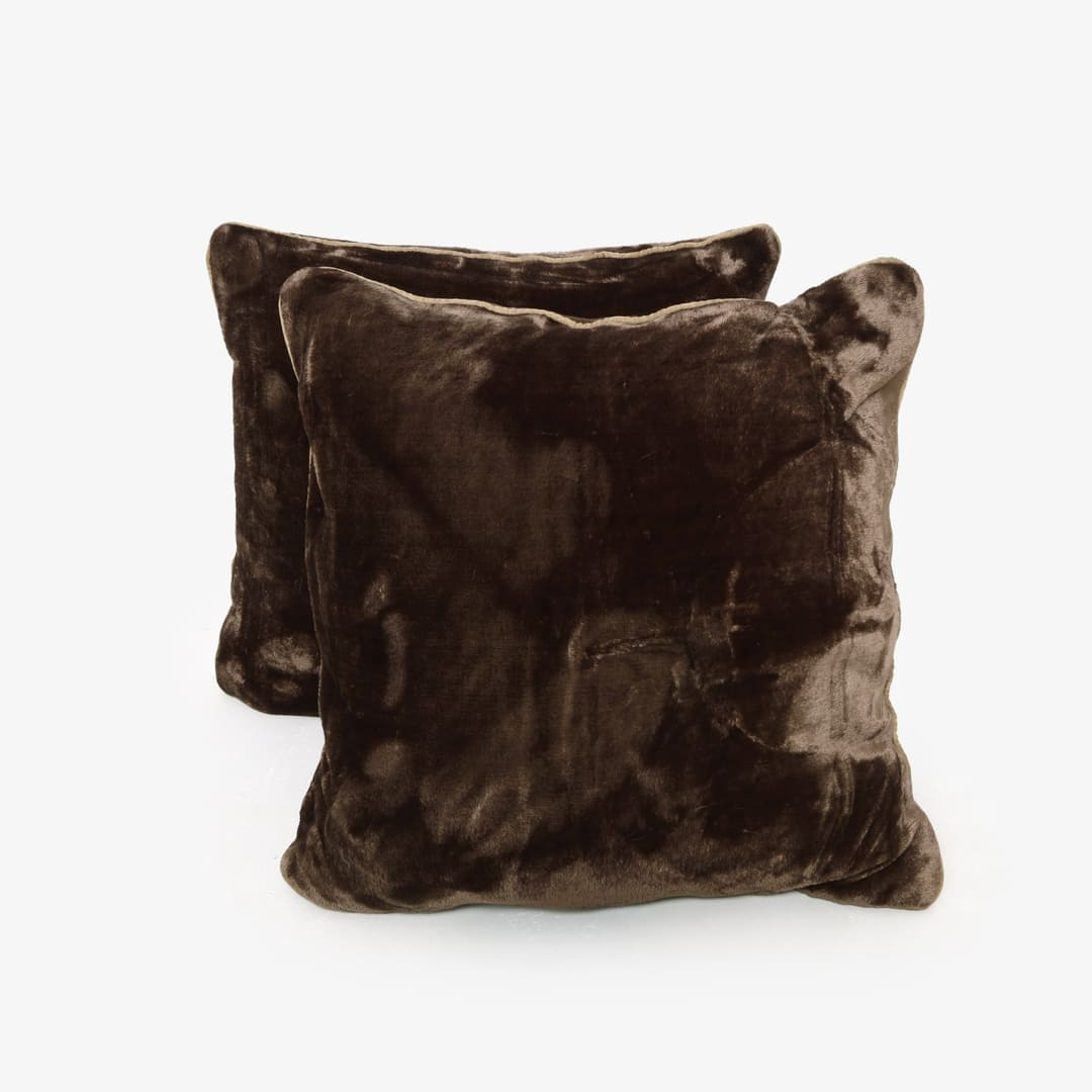 AC Blanket Cushion Covers-Set of 2 - Mocha