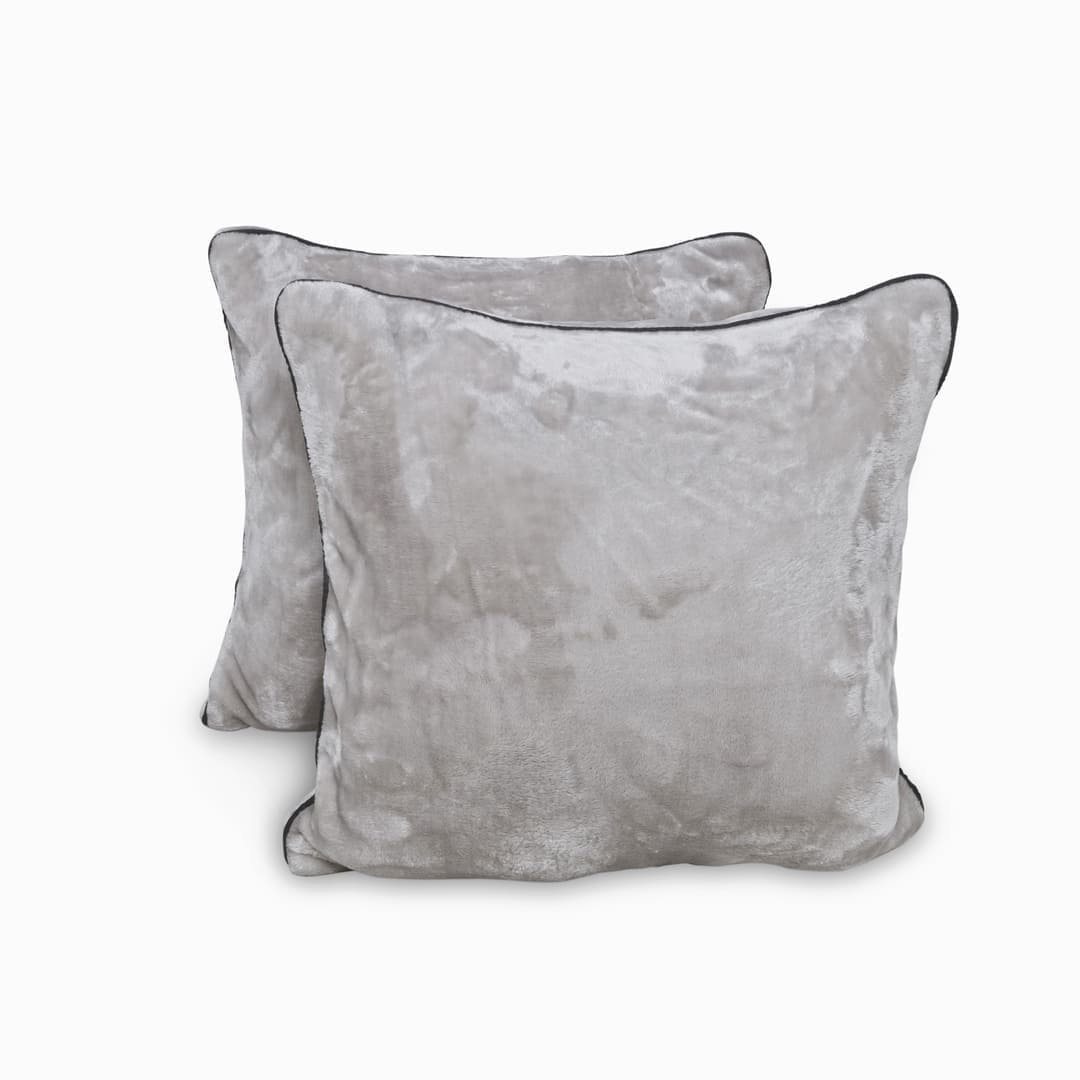 AC Blanket Cushion Covers-Set of 2 - Ash grey