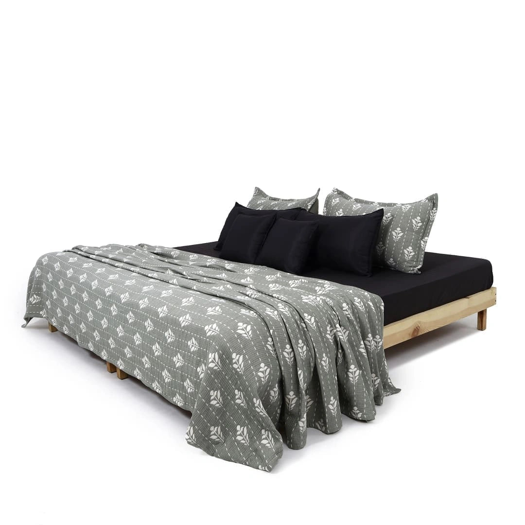 Zarf Plush Cotton AC Comforter For Single Size Bed With 2 Pillow Cases - Snowshade