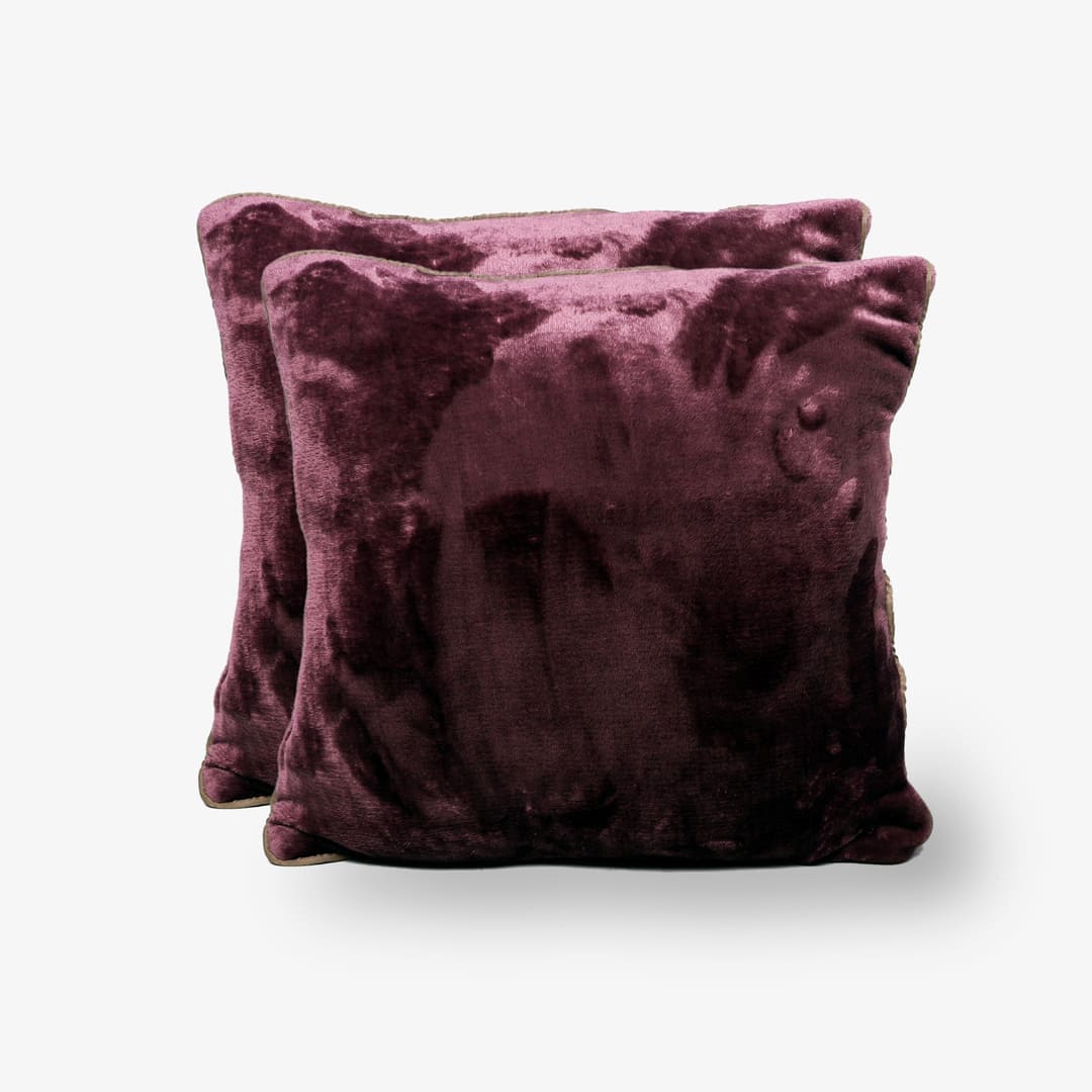 AC Blanket Cushion Covers-Set of 2 - Mulberry