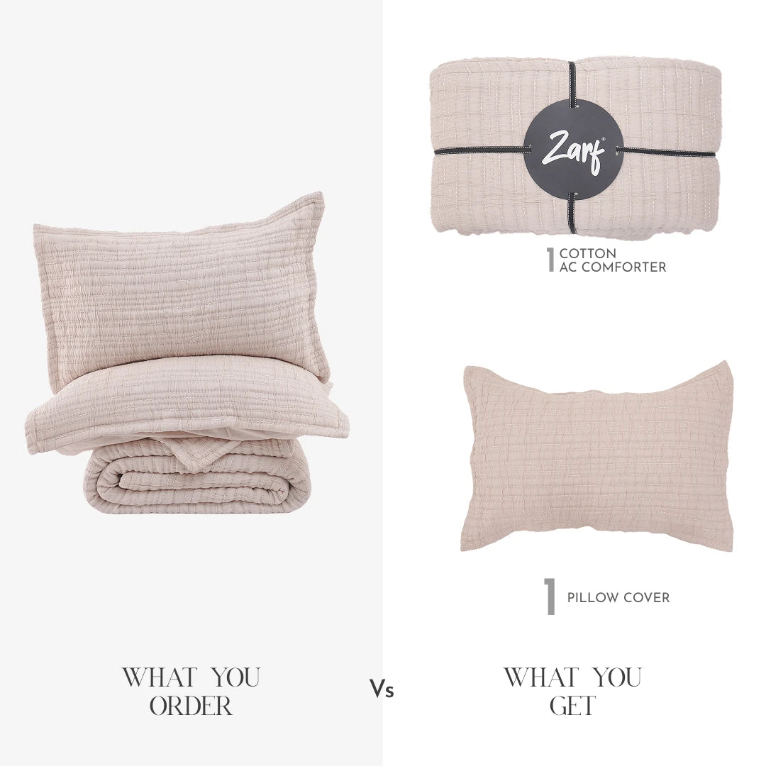 Zarf Baby Size Pure Cotton Cottage Comforter with 1 Pillow Case - Opal Rose