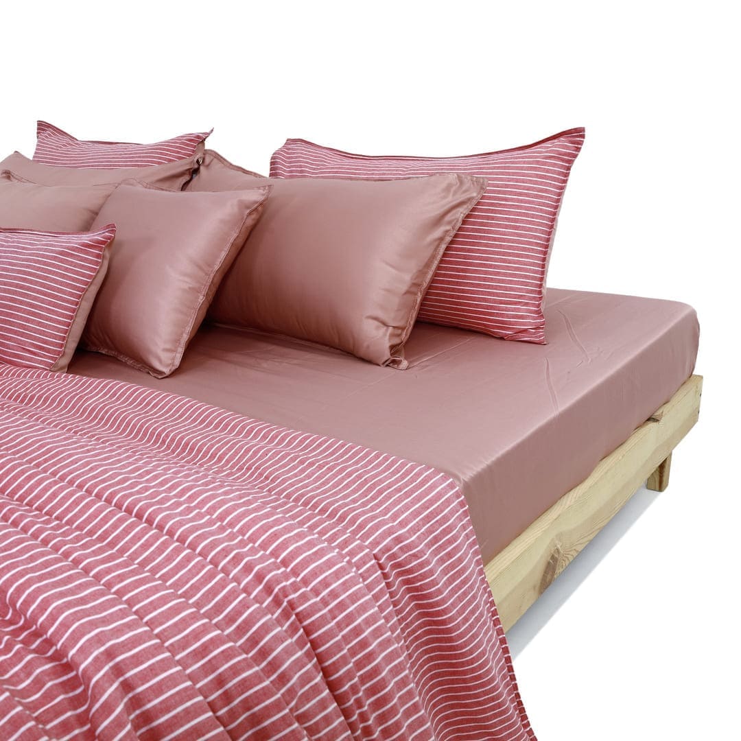 Linen Blend AC Comforter With 2 Pillow Cases and 1 Breakfast Pillow - Sero