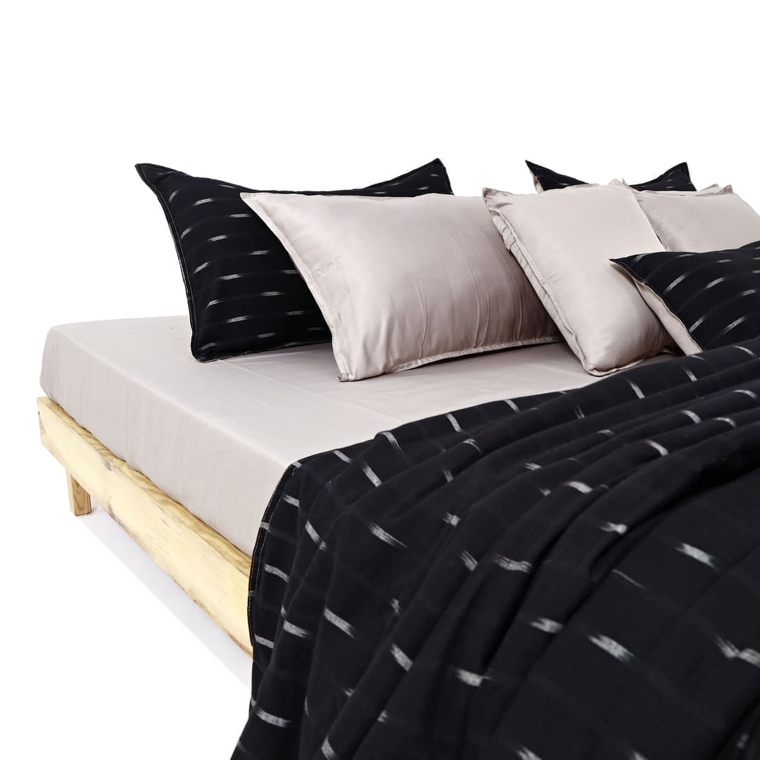 Linen Blend AC Comforter With 2 Pillow Cases and 1 Breakfast Pillow - Crest