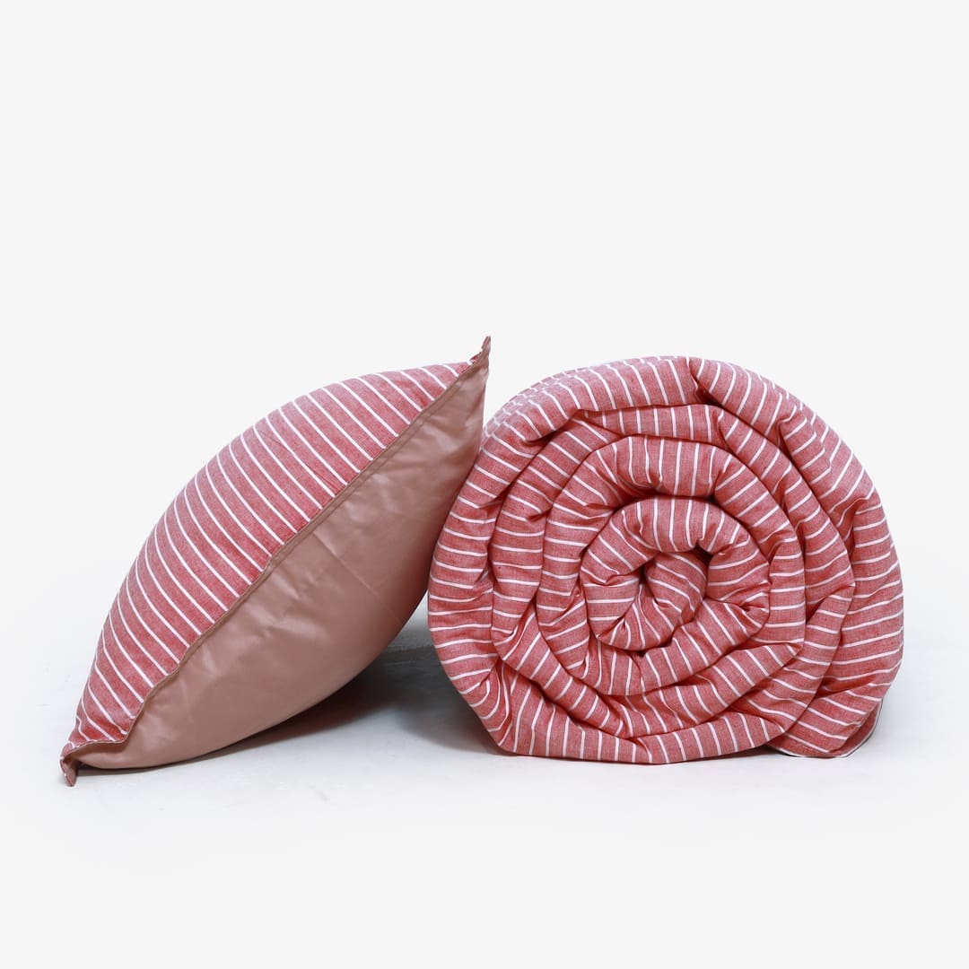 Linen Blend AC Comforter With 2 Pillow Cases and 1 Breakfast Pillow - Sero