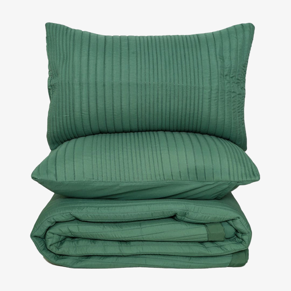 Zarf California King Size AC Comforters With 2 Pillow Cases & 2 Cushion Covers - Jade