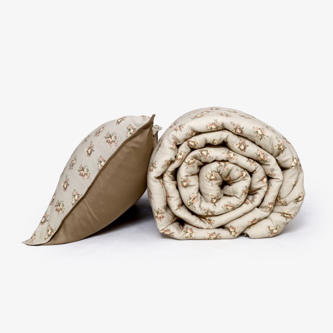 Zarf Linen Blend Bedding Set Of 9 - Heritage