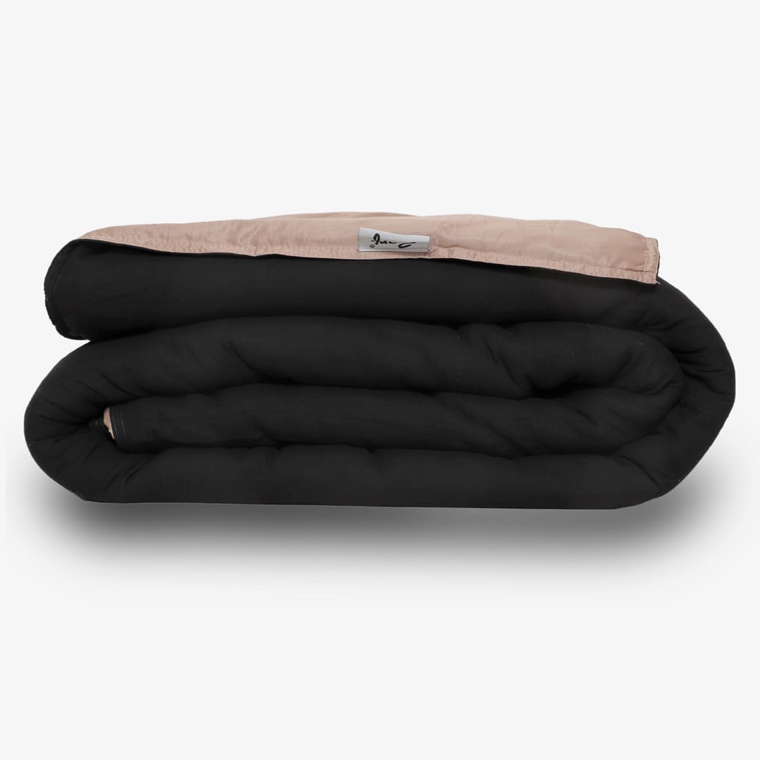 Linen Blend AC Comforter With 2 Pillow Cases and 1 Breakfast Pillow For Single Size Bed- Cosmos