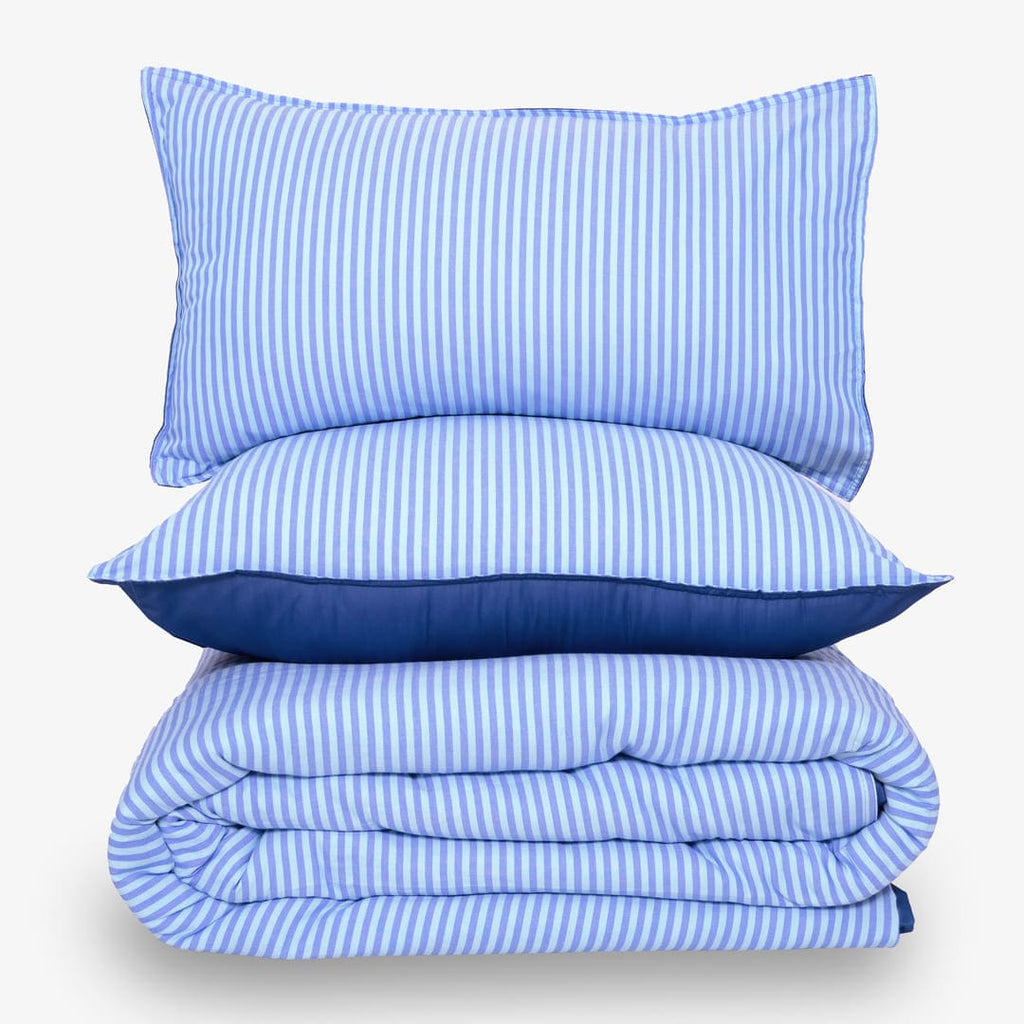 Linen Blend AC Comforter With 2 Pillow Cases and 1 Breakfast Pillow - Sail