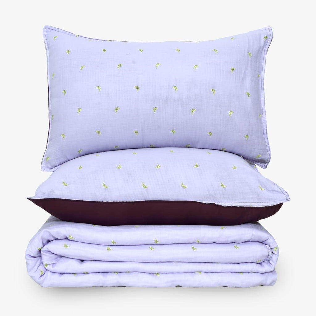 Linen Blend AC Comforter With 2 Pillow Cases and 1 Breakfast Pillow - Reve