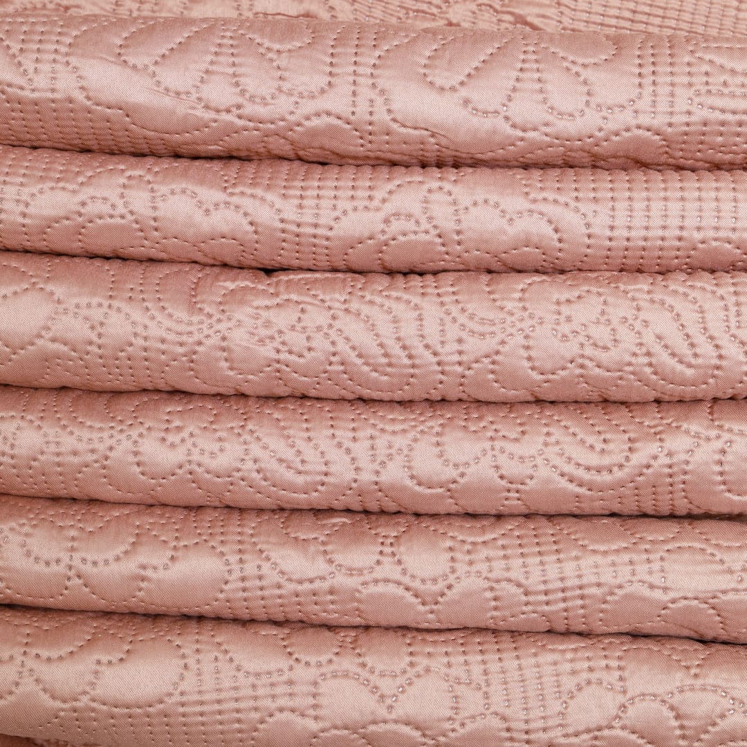 Zarf AC Comforters For Single Size Bed With 2 Pillow Cases & 2 Cushion Covers - Blush