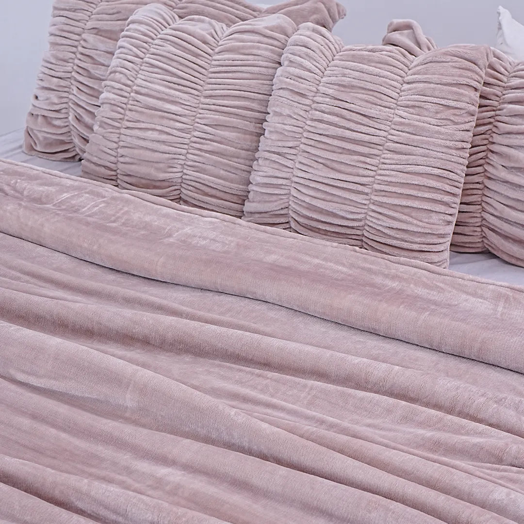 Zarf Boutique Comforter Set For Single Bed With 2 Designer Pillowcases & 2 Designer Cushion Covers - Boutique Dusty