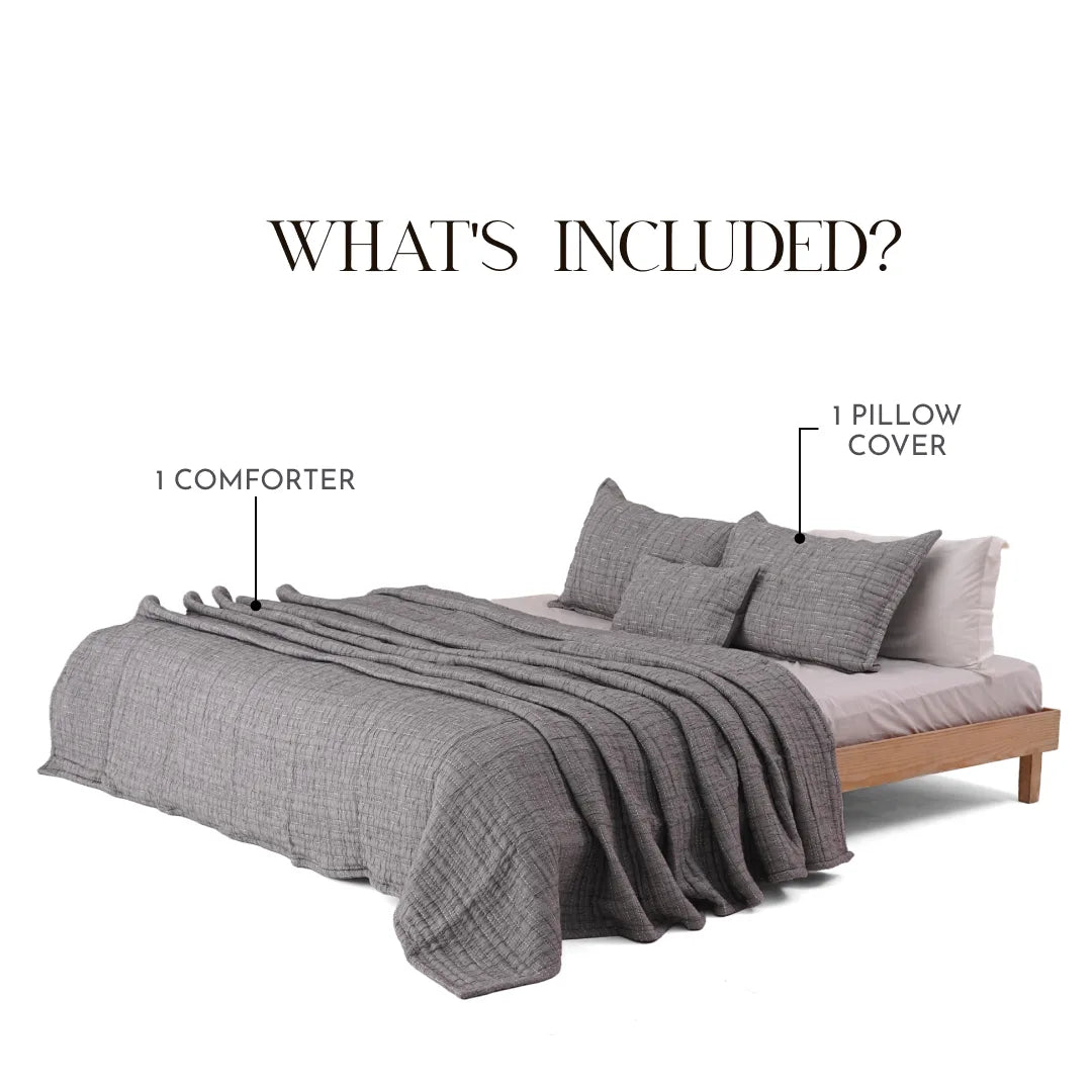 Zarf Baby Size Pure Cotton Cottage Comforter with 1 Pillow Case - Greyling