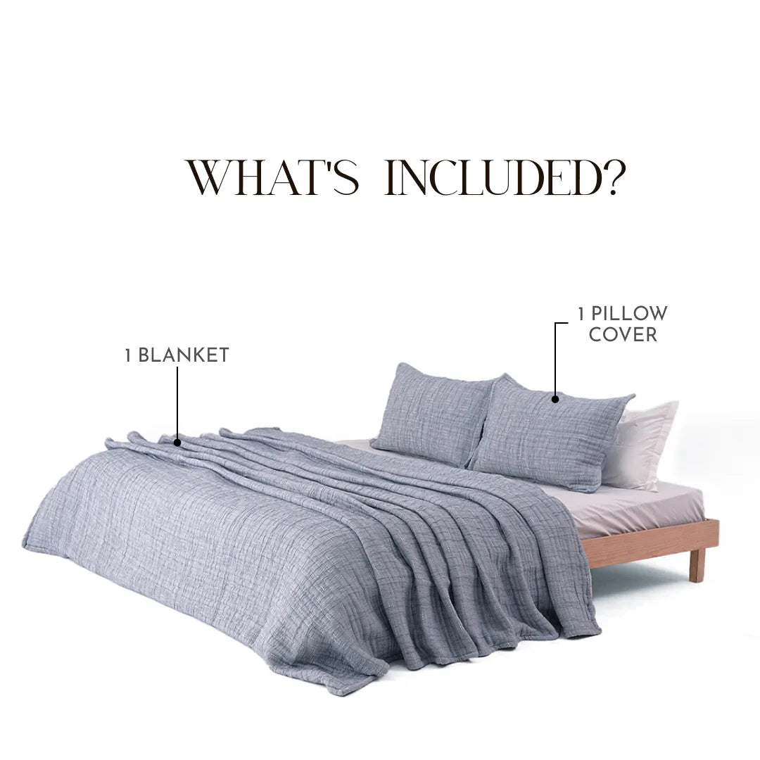 Zarf Baby Size Pure Cotton Cottage Blanket with 1 Pillow Case - Dreamtide
