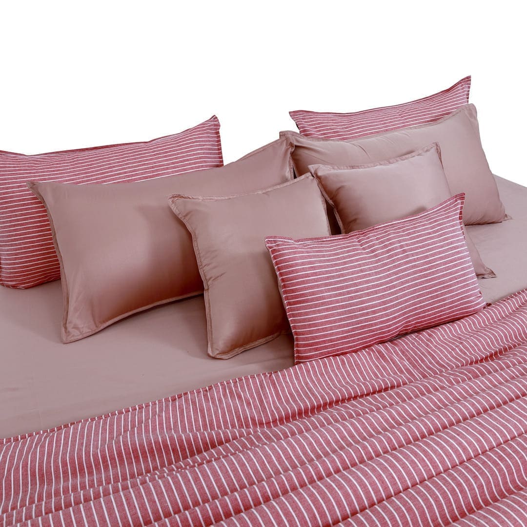 Linen Blend AC Comforter With 2 Pillow Cases and 1 Breakfast Pillow - Sero