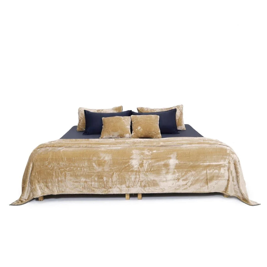 Zarf All-Season Premium AC Blanket With Two Pillow Covers & Two Cushion Covers - Taupe