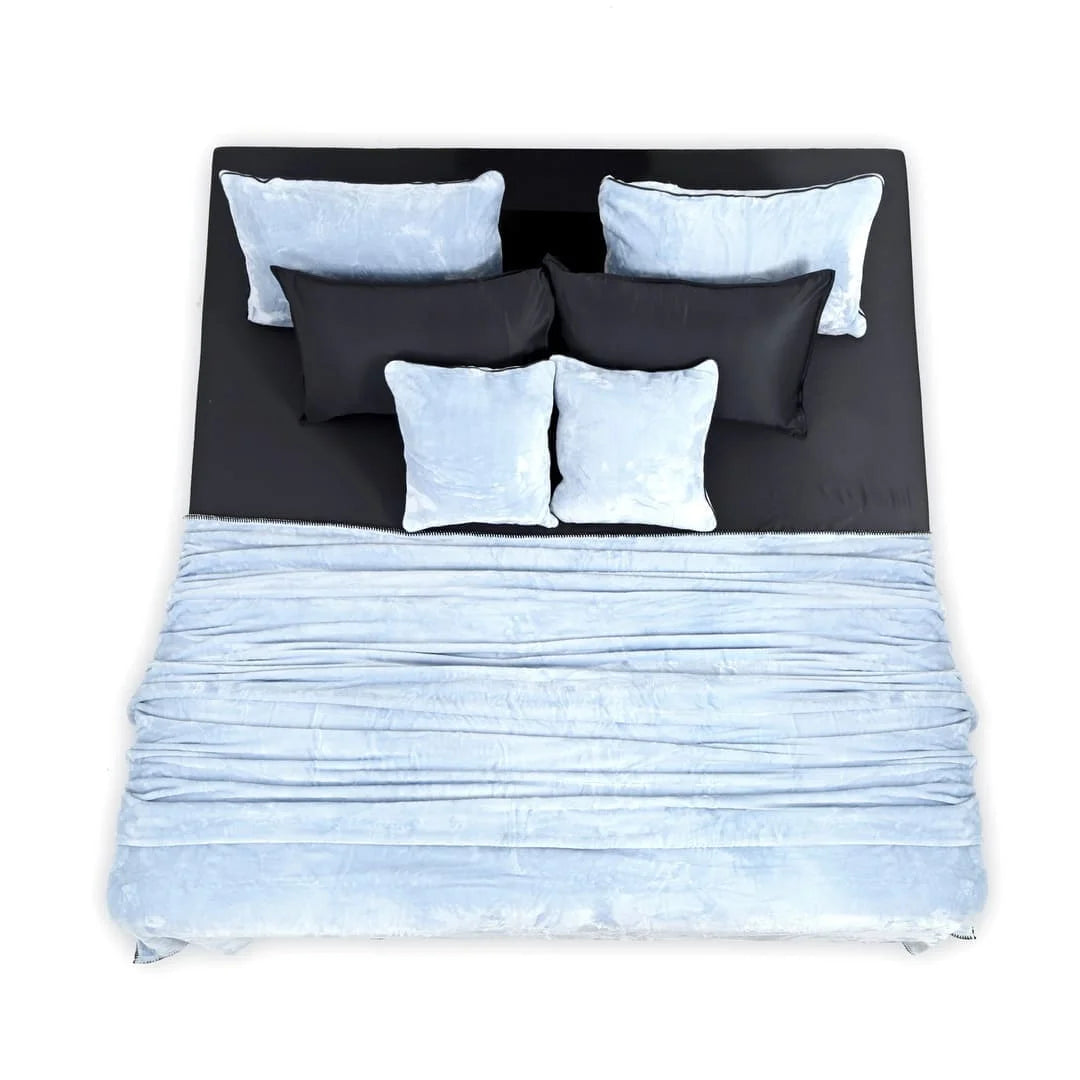 Zarf All-Season Premium AC Blanket With Two Pillow Covers & Two Cushion Covers - Powder Blue