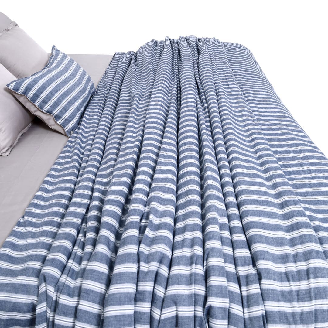 Linen Blend AC Comforter With 2 Pillow Cases and 1 Breakfast Pillow - Linea