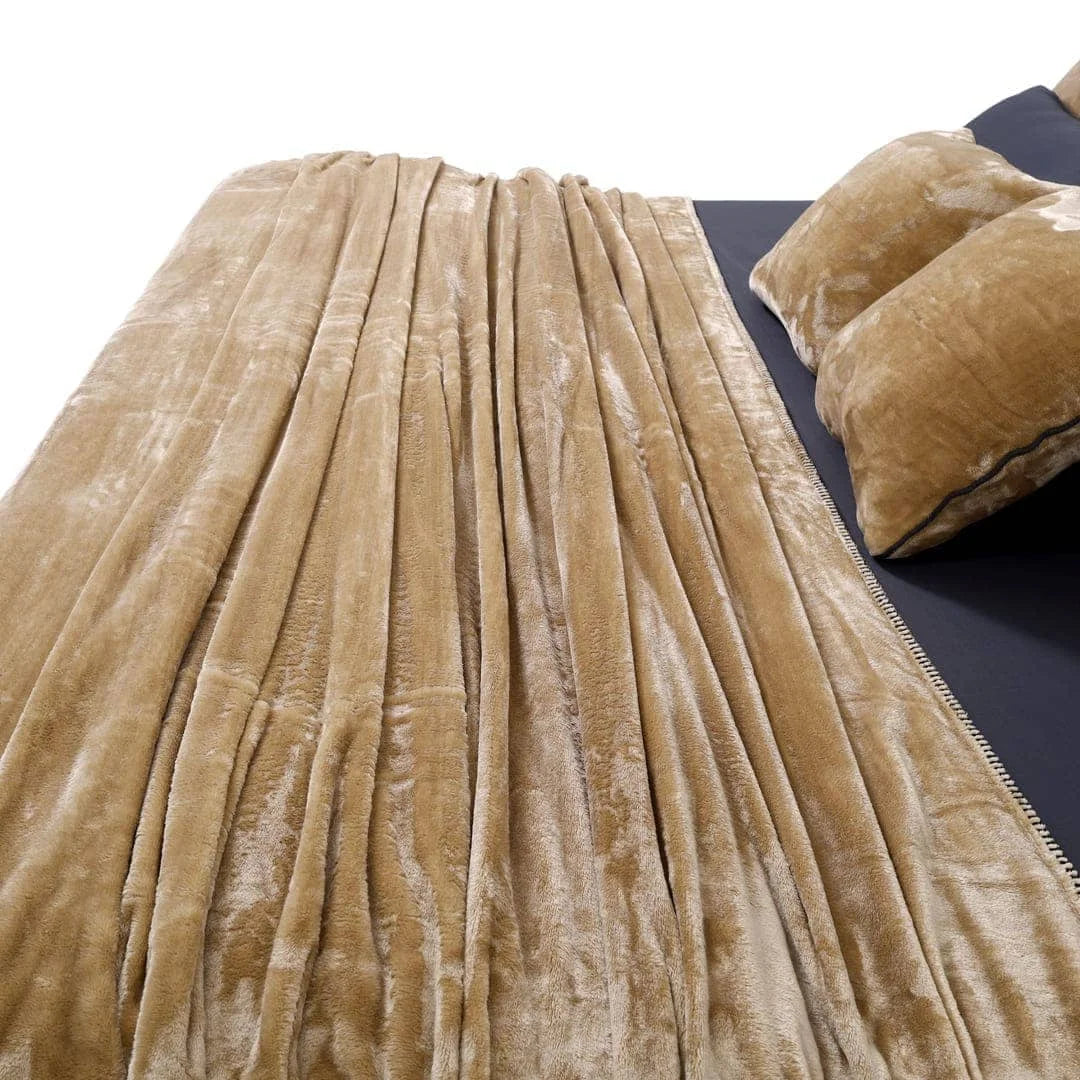 Zarf All-Season Premium AC Blanket With Two Pillow Covers & Two Cushion Covers - Taupe