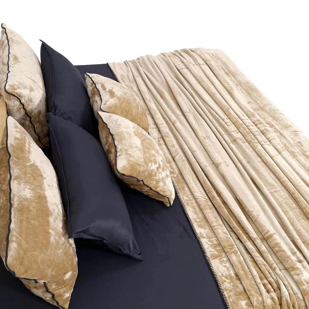 Zarf All-Season Premium AC Blanket With Two Pillow Covers & Two Cushion Covers - Taupe