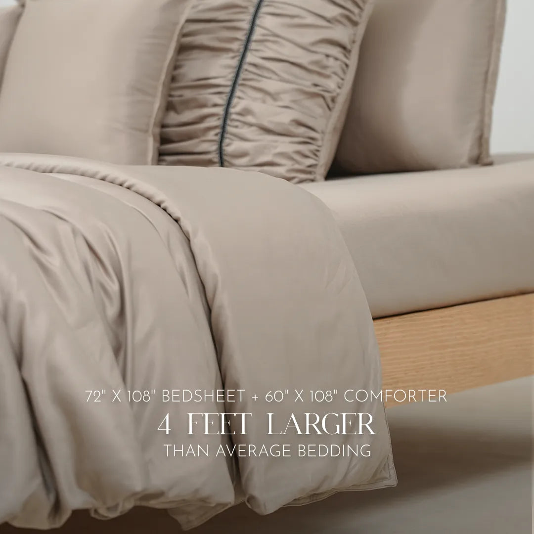 Zarf Italian Staple Weave Bedding Set Of 8 For Single Size Bed - Marbelle