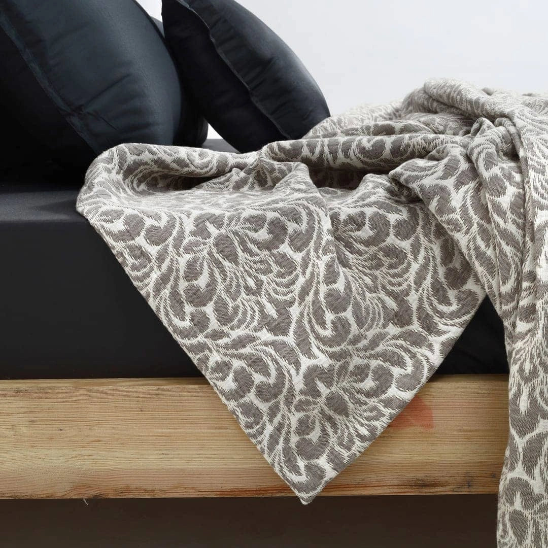 Zarf Baby Size Pure Cotton Cottage Blanket with 1 Pillow Case - Oatshade
