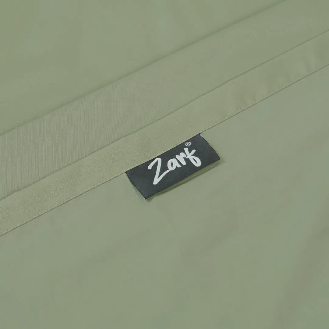 ZARF Italian Staple Weave Bedsheet For Single Size Bed With 2 Designer Pillow Cases, 2 Solid Pillowcases & 2 Cushion Covers - Pine