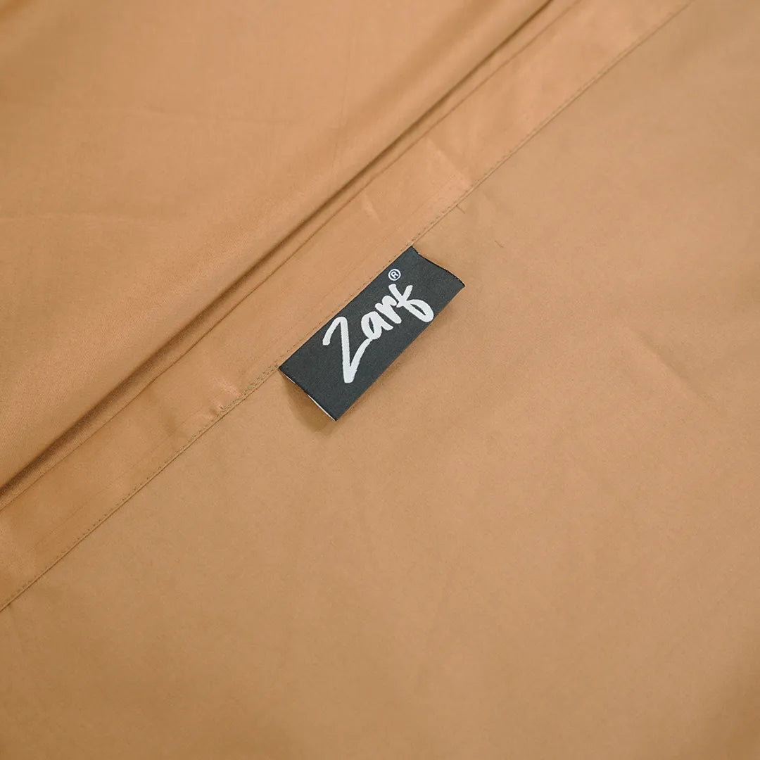 ZARF Italian Staple Weave Bedsheet For Single Size Bed With 2 Designer Pillow Cases, 2 Solid Pillowcases & 2 Cushion Covers - Butterscotch