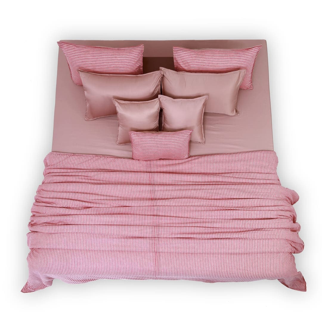 Linen Blend AC Comforter With 2 Pillow Cases and 1 Breakfast Pillow - Sero