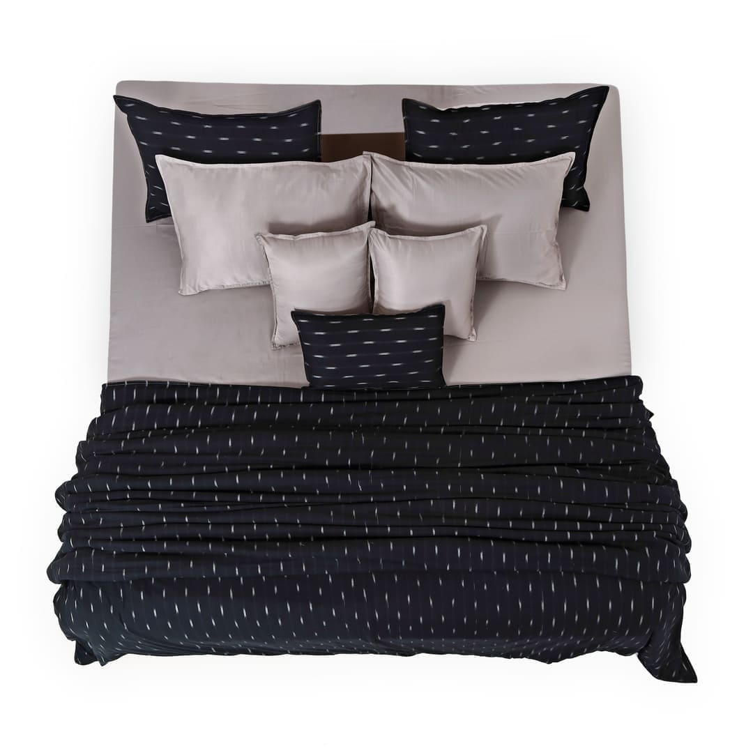 Linen Blend AC Comforter With 2 Pillow Cases and 1 Breakfast Pillow - Crest