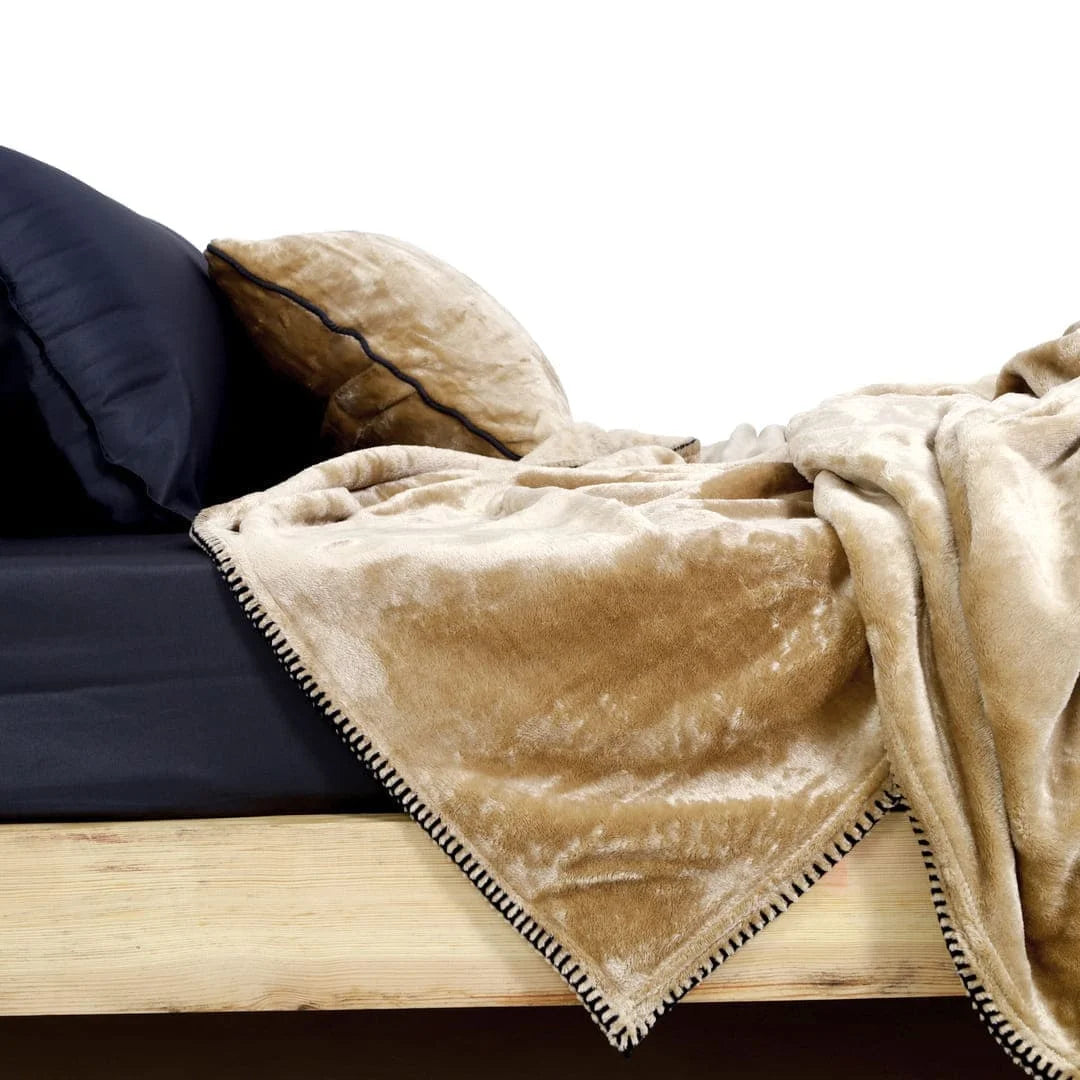 Zarf All-Season Premium AC Blanket With Two Pillow Covers & Two Cushion Covers - Taupe