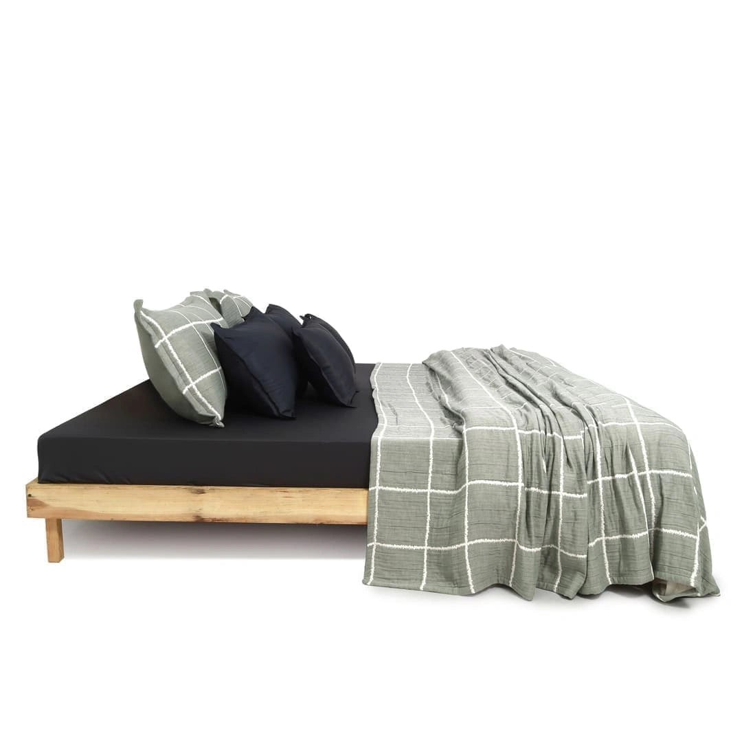 Zarf Plush Cotton AC Comforter For Single Size Bed With 2 Pillow Cases - Moonstone