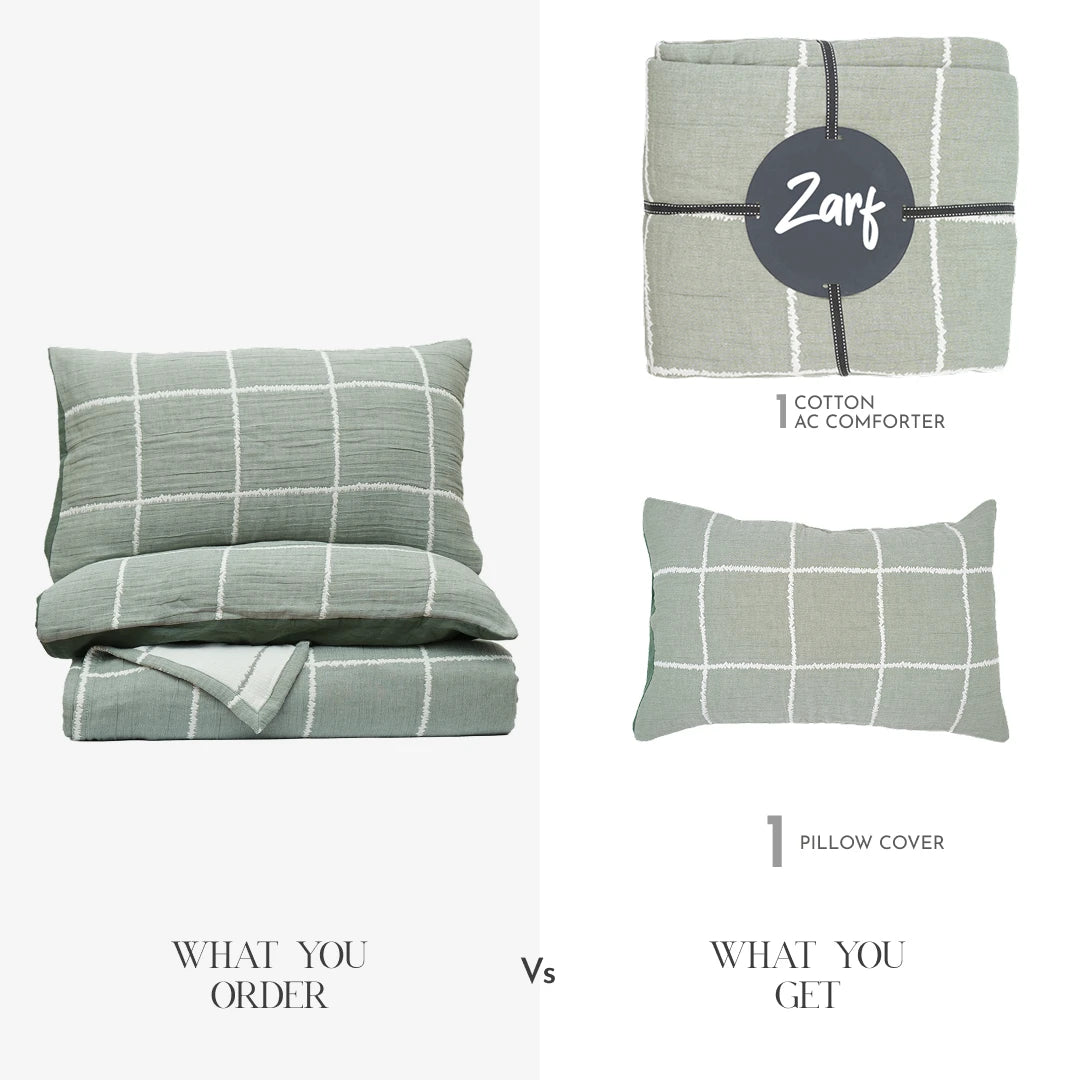 Zarf All-Season Plush Baby Size AC Comforter With 1 Pillow Case- Moonstone