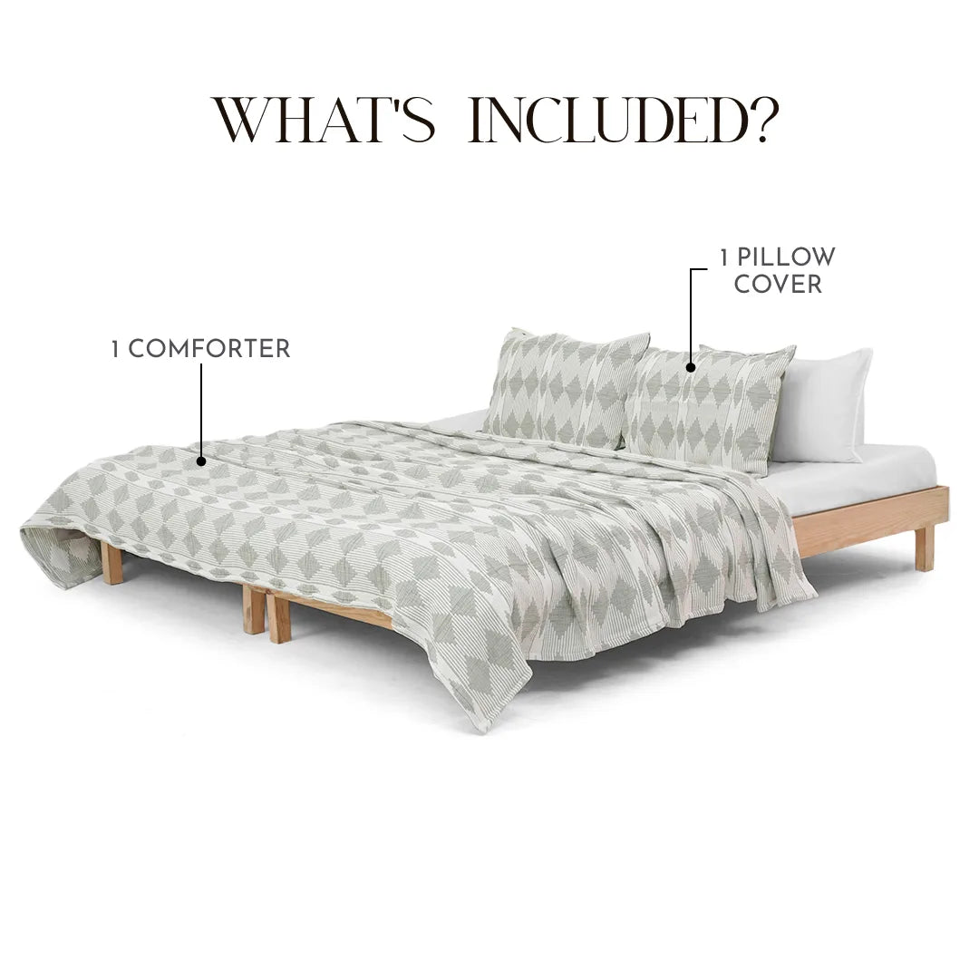 Zarf All-Season Plush Baby Size AC Comforter With 1 Pillow case - Lunar Dust