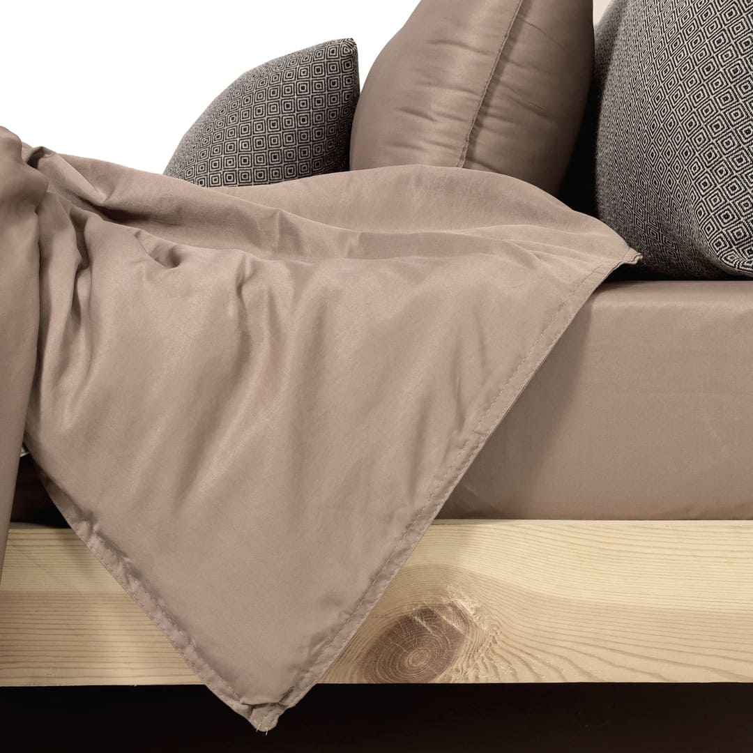 Zarf Italian Staple Weave Bedding Set Of 7 For Single Size Bed - Dustwood