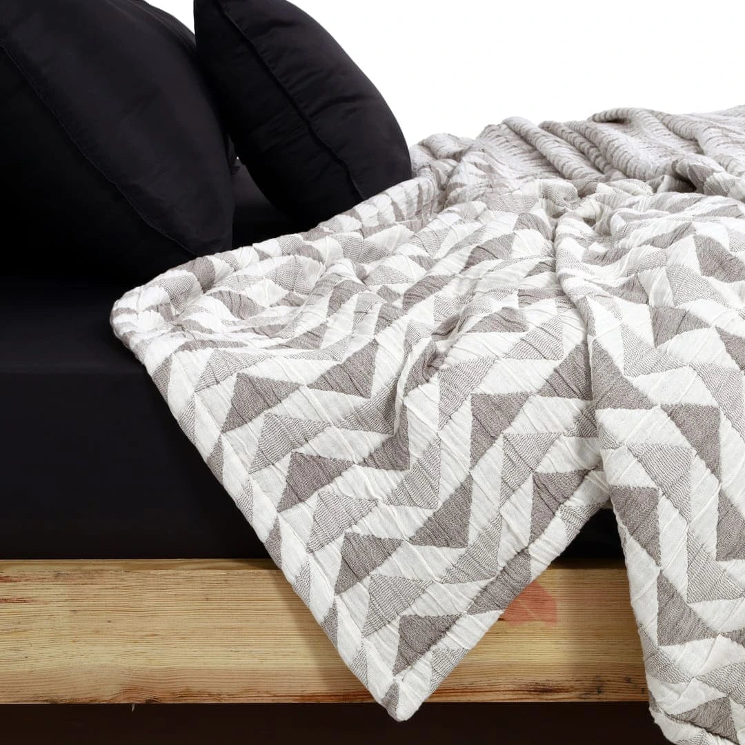 Zarf Plush Cotton AC Comforter For Single Size Bed With 2 Pillow Cases - Celestial Grey