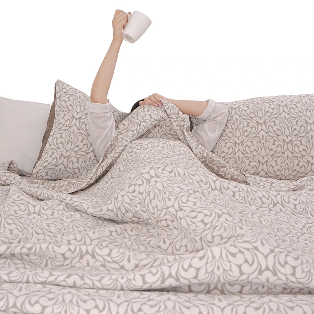 Zarf Baby Size Pure Cotton Cottage Comforter with 1 Pillow Case - Oatshade