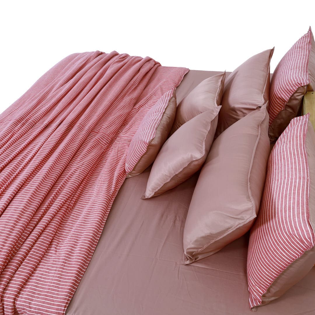 Linen Blend AC Comforter With 2 Pillow Cases and 1 Breakfast Pillow - Sero