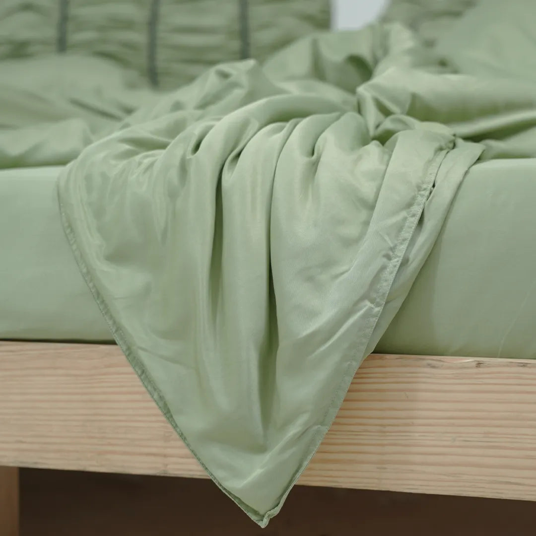 Zarf Italian Staple Weave Bedding Set Of 8 For Single Size Bed - Pine