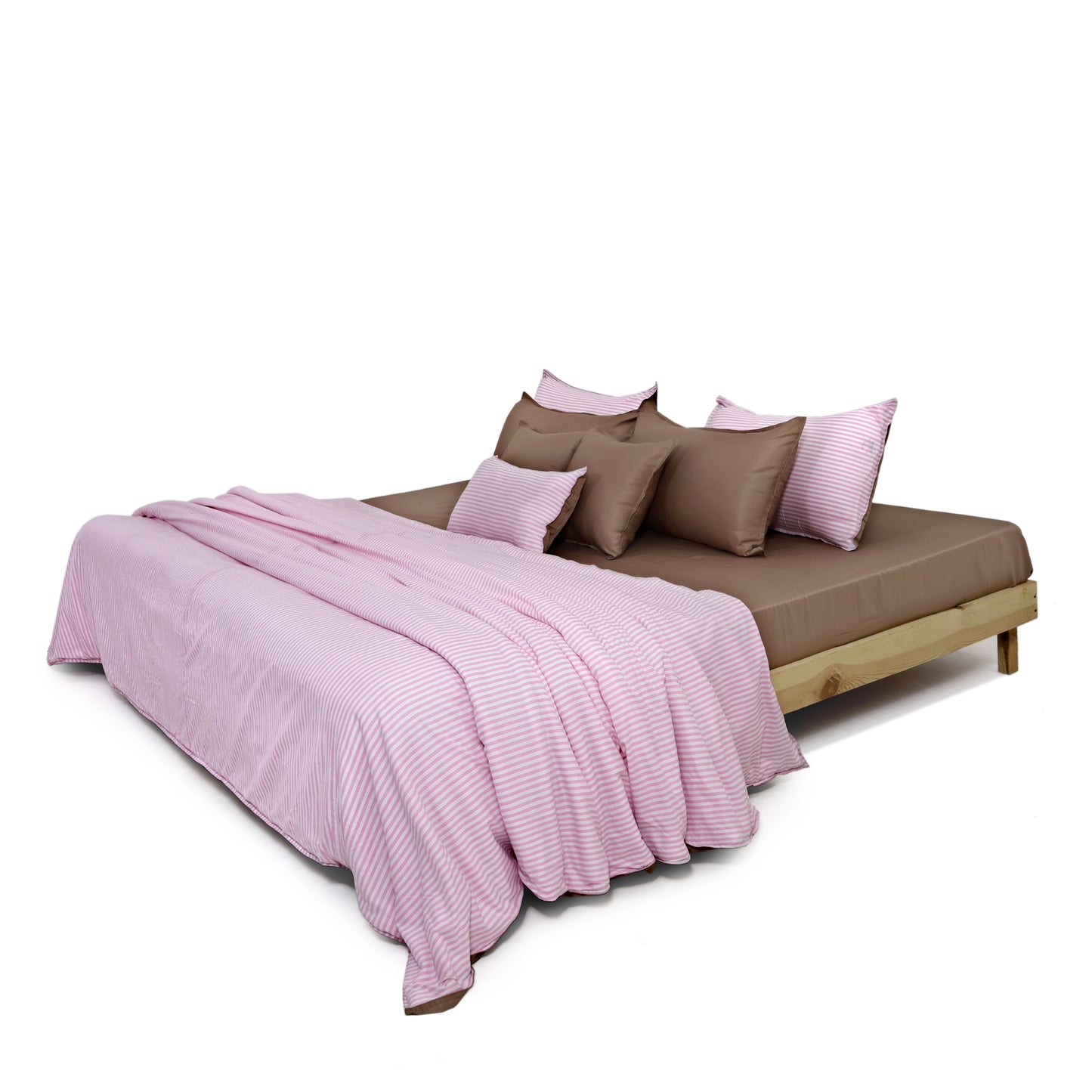 Linen Blend AC Comforter With 2 Pillow Cases and 1 Breakfast Pillow - Trosa