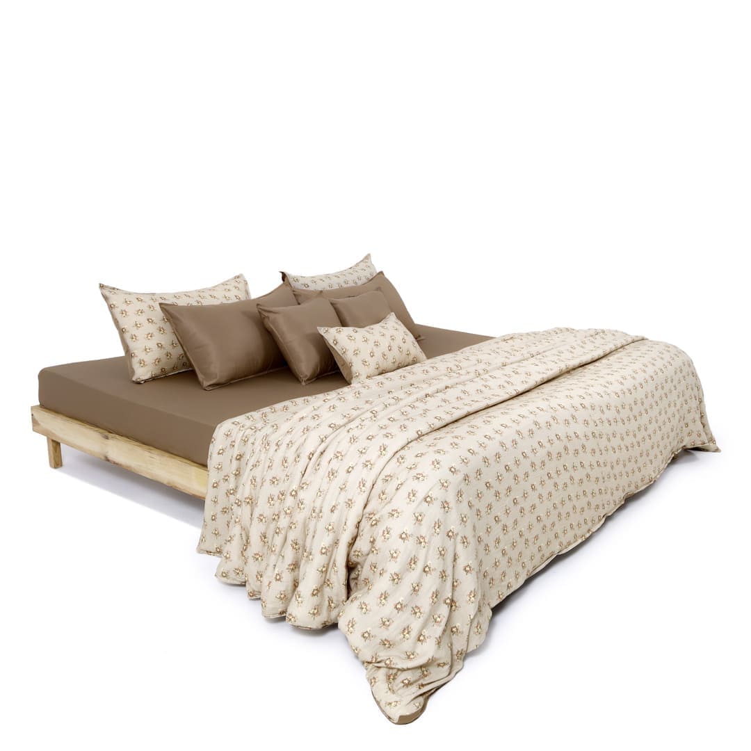 Zarf Linen Blend Bedding Set Of 9 - Heritage