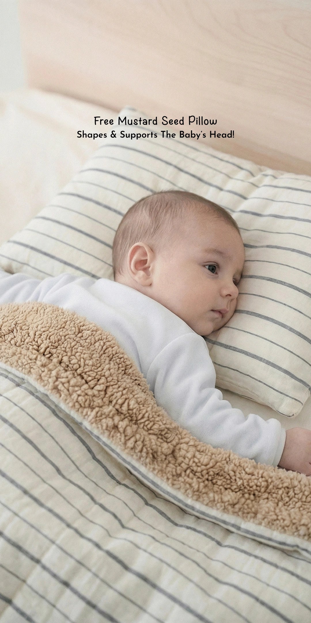 Reversible Winter Baby Blanket With 1 Pillow & 1 Pillow Cover - Fluff Cloud