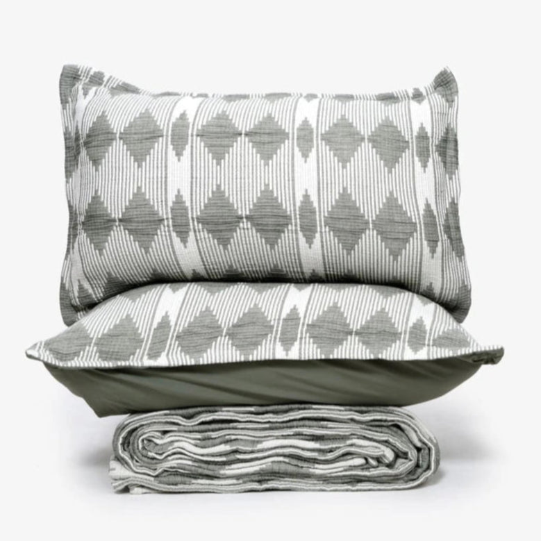 Zarf California King Size Plush Cotton AC Blanket With 2 Pillow Cases - Lunar Dust