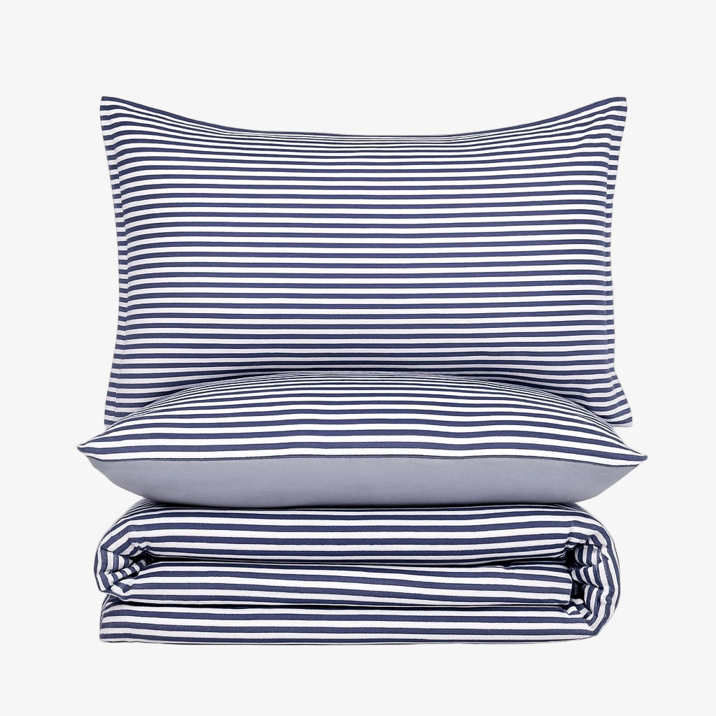 Linen Blend AC Comforter With 2 Pillow Cases and 1 Breakfast Pillow - Nautical