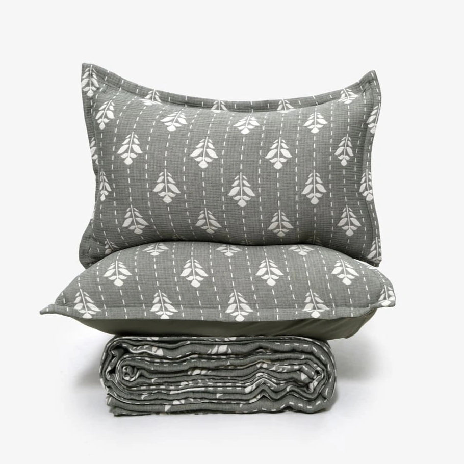 Zarf California King Size Plush Cotton AC Blanket With 2 Pillow Cases - Snowshade