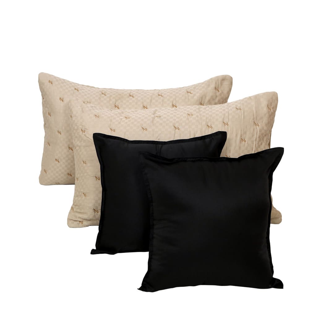 Zarf Luxe Bedding Set Of 9 For Single Size Bed- Sterling