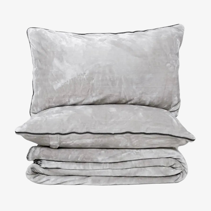 Zarf Ultra Soft All-Season Premium AC Blanket For Single Size Bed With 2 Cushion Covers - Ash Grey