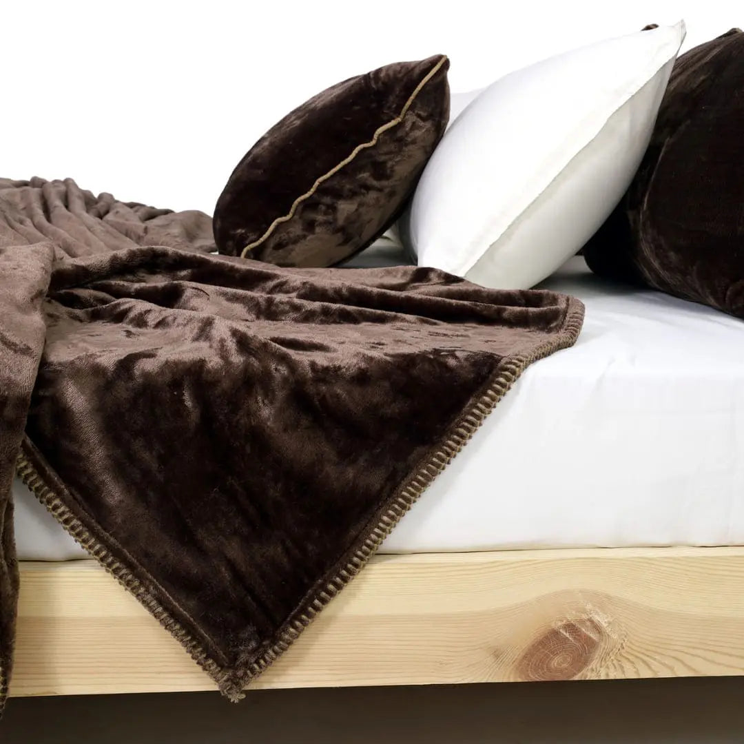 Zarf All-Season Premium AC Blanket With Two Pillow Covers & Two Cushion Covers - Mocha