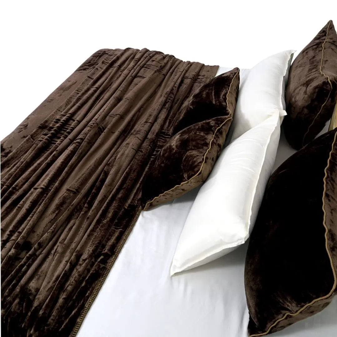 Zarf All-Season Premium AC Blanket With Two Pillow Covers & Two Cushion Covers - Mocha